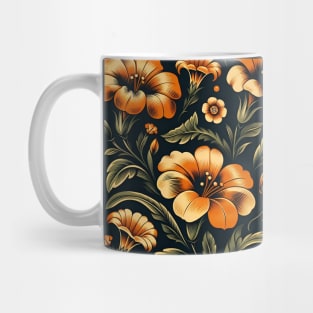 Orange Floral Illustration Mug